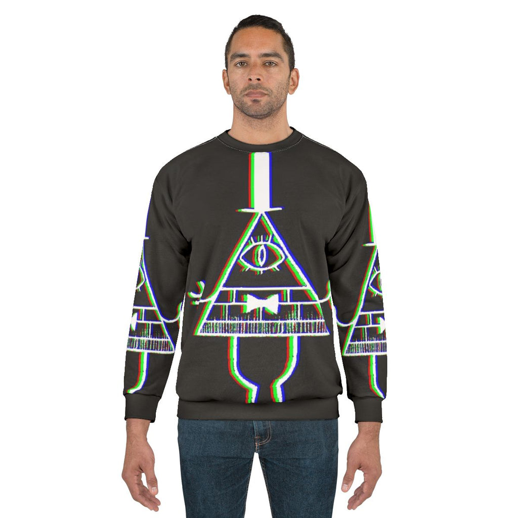 Bill Cipher Anaglyph Sweatshirt with 3D Optical Illusion Effect