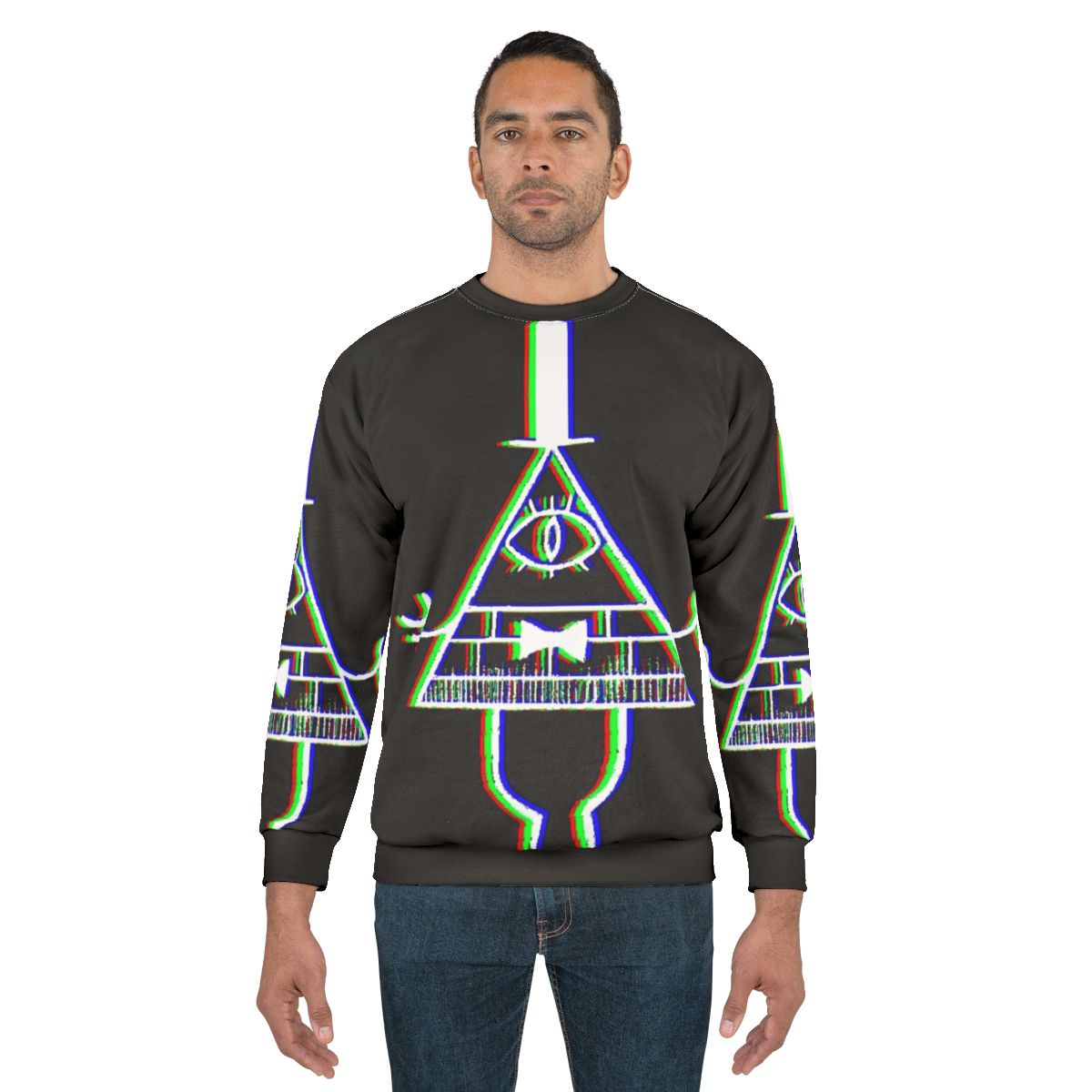 Bill Cipher Anaglyph Sweatshirt with 3D Optical Illusion Effect
