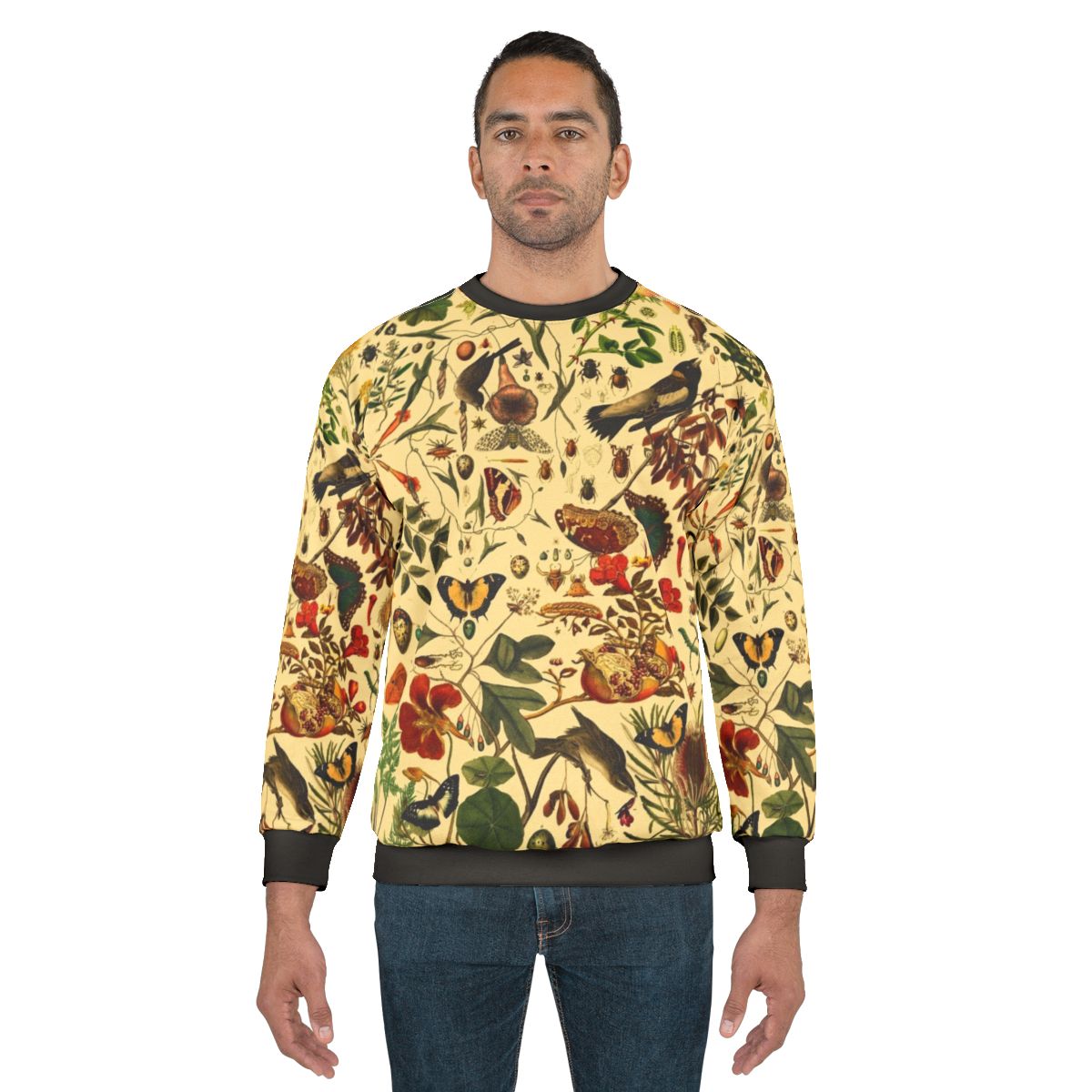 Cozy biology 101 warm sweatshirt with Christmas nature pattern