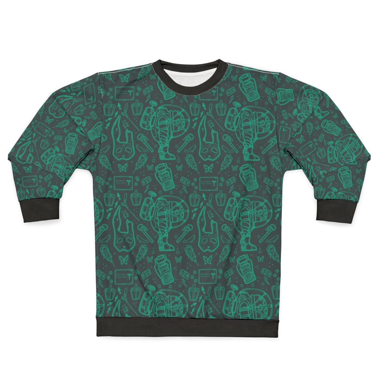Bioshock Rapture gaming sweatshirt with continuous blue pattern