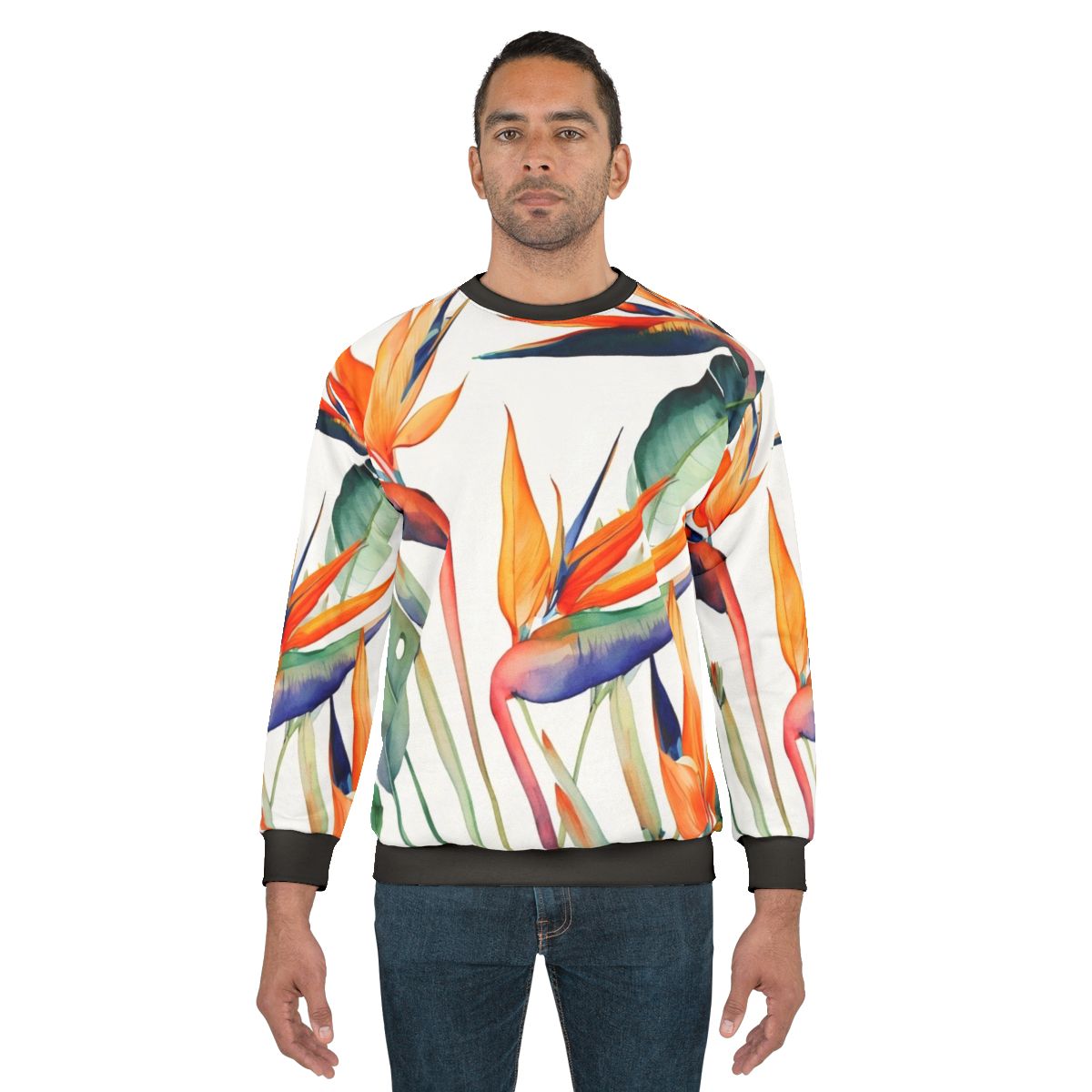 Colorful Birds of Paradise Pattern Sweatshirt