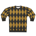 Black and gold harlequin pattern sweatshirt