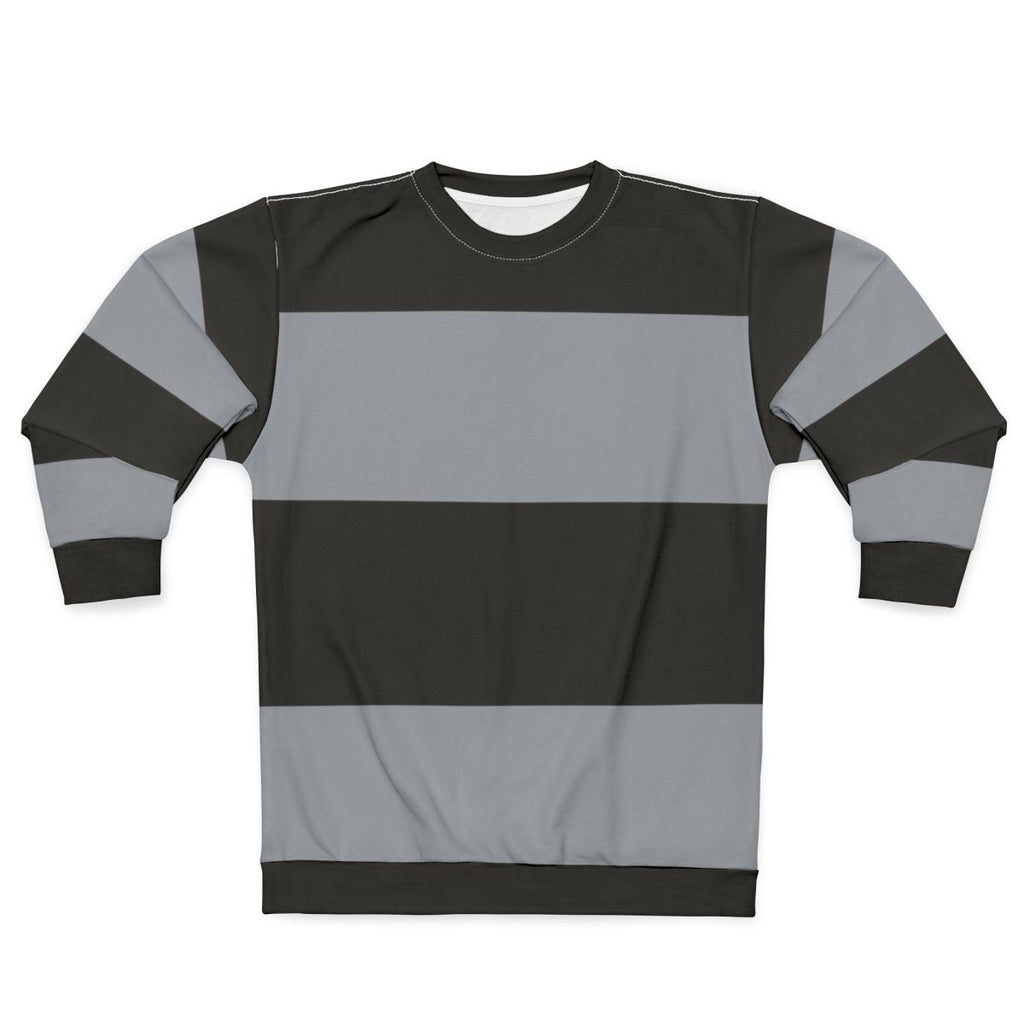 Black and grey striped sweatshirt