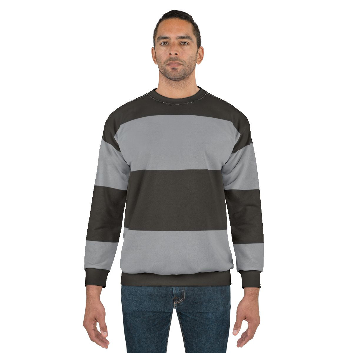 Black and grey striped sweatshirt