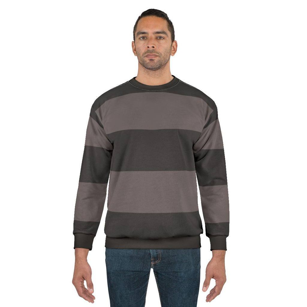 Black and Grey Striped Minimalist Fashion Sweatshirt