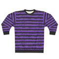 Distressed black and purple splatter stripe sweatshirt
