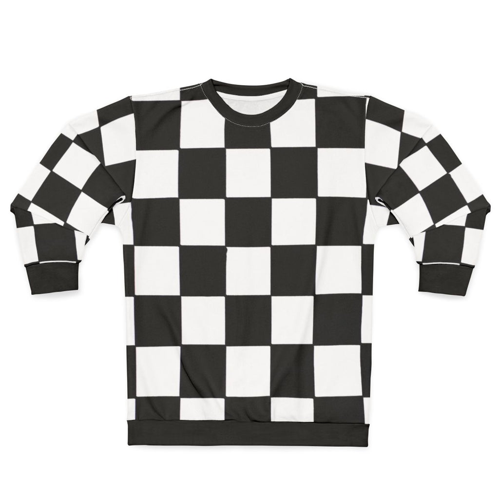 Black and white checkered sweatshirt