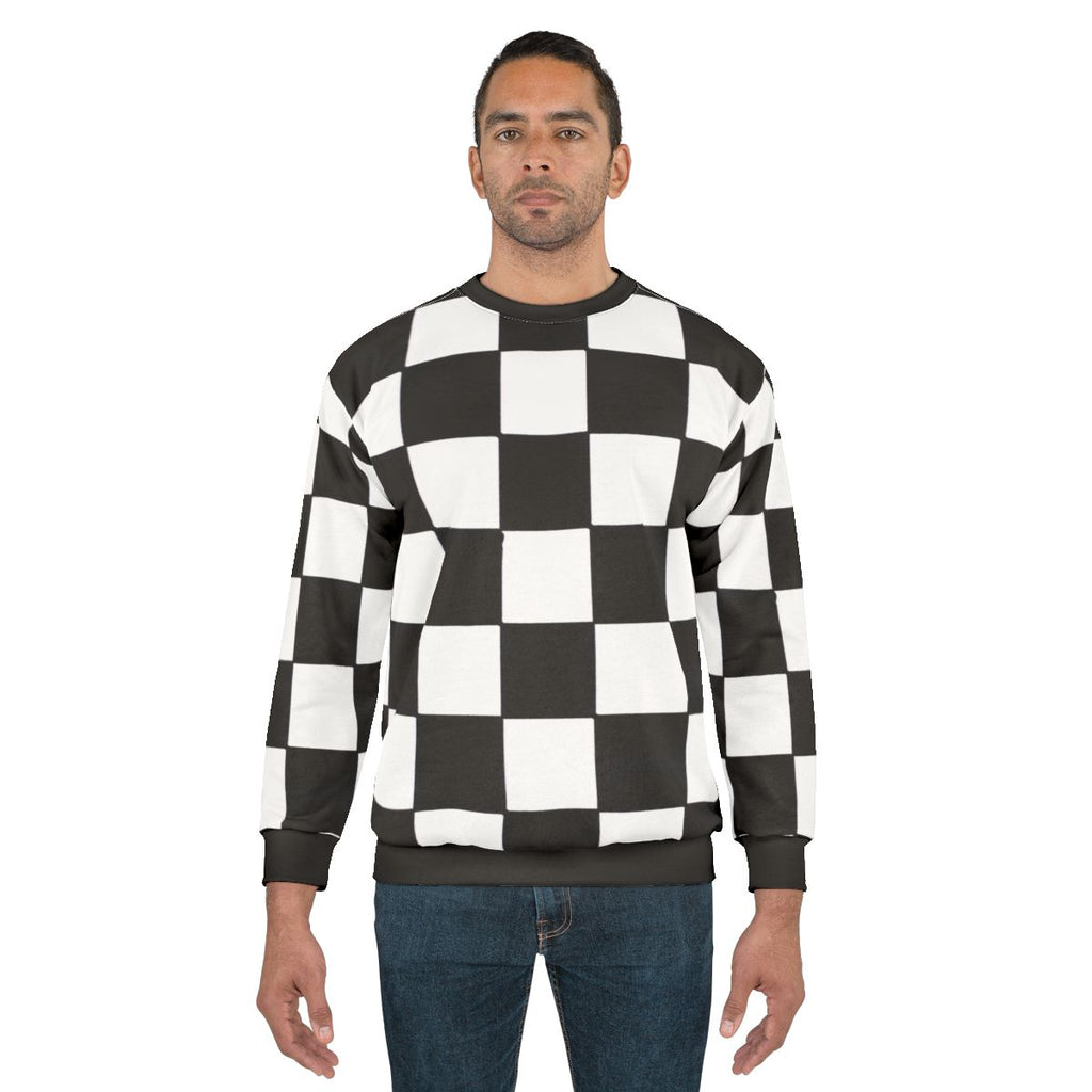Black and white checkered sweatshirt
