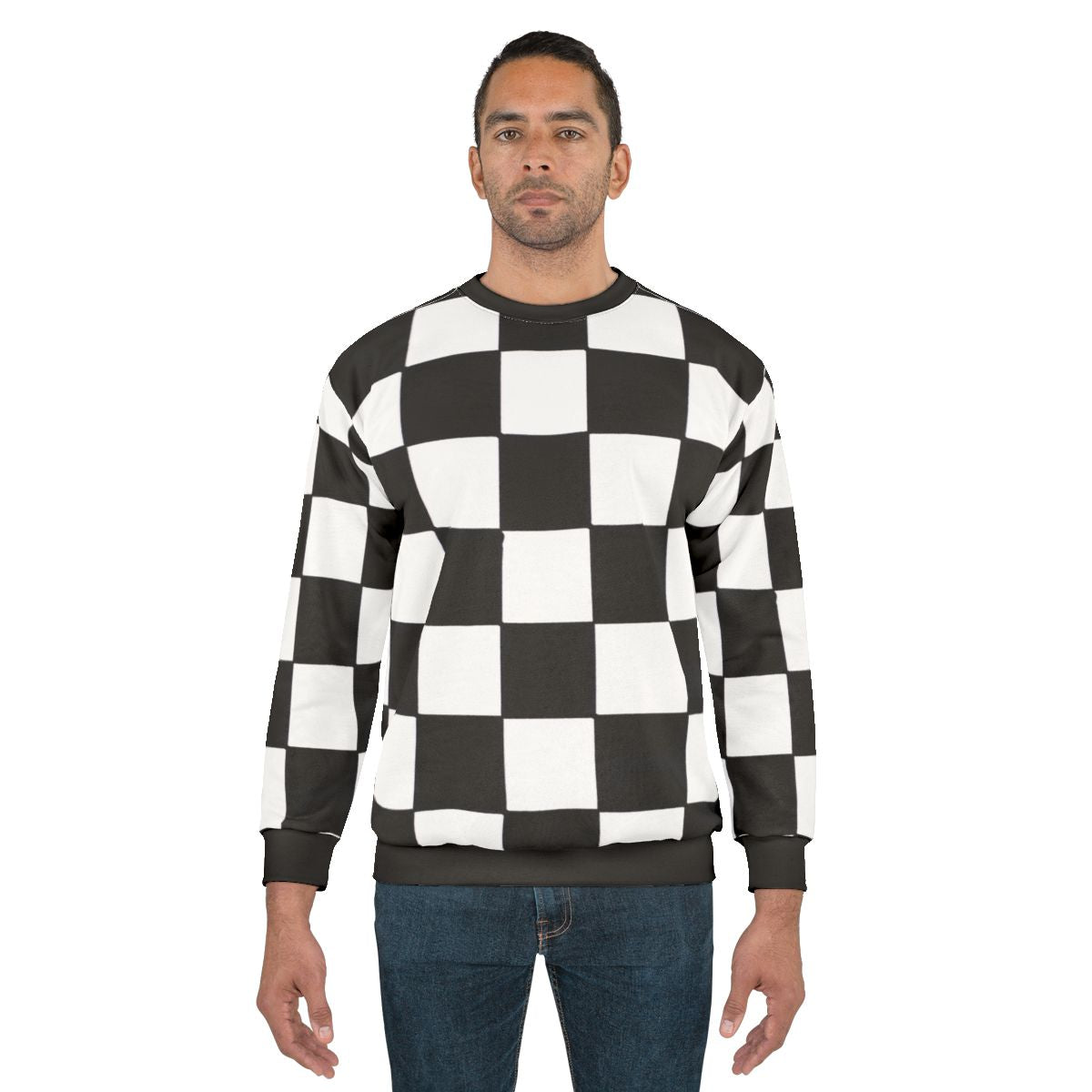 Black and white checkered sweatshirt