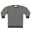 Black and white fish scale geometric pattern sweatshirt