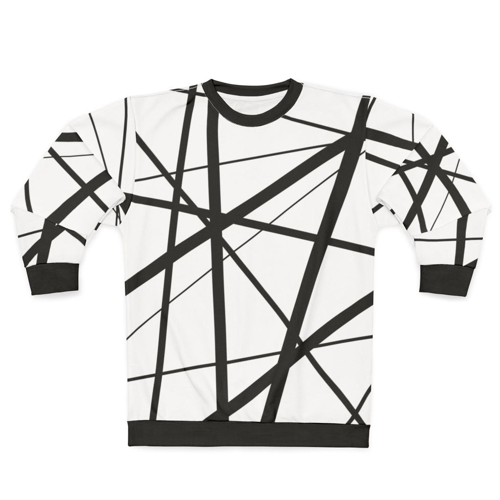 Geometric lines black and white minimalist sweatshirt
