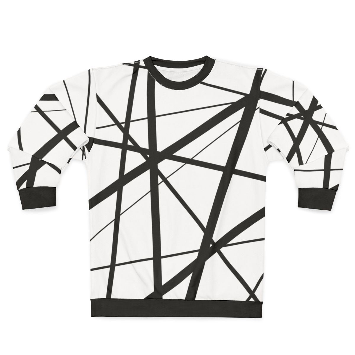 Geometric lines black and white minimalist sweatshirt