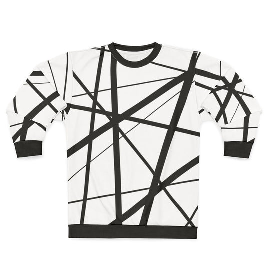 Geometric lines black and white minimalist sweatshirt