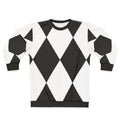 Harlequin black and white graphic pattern sweatshirt