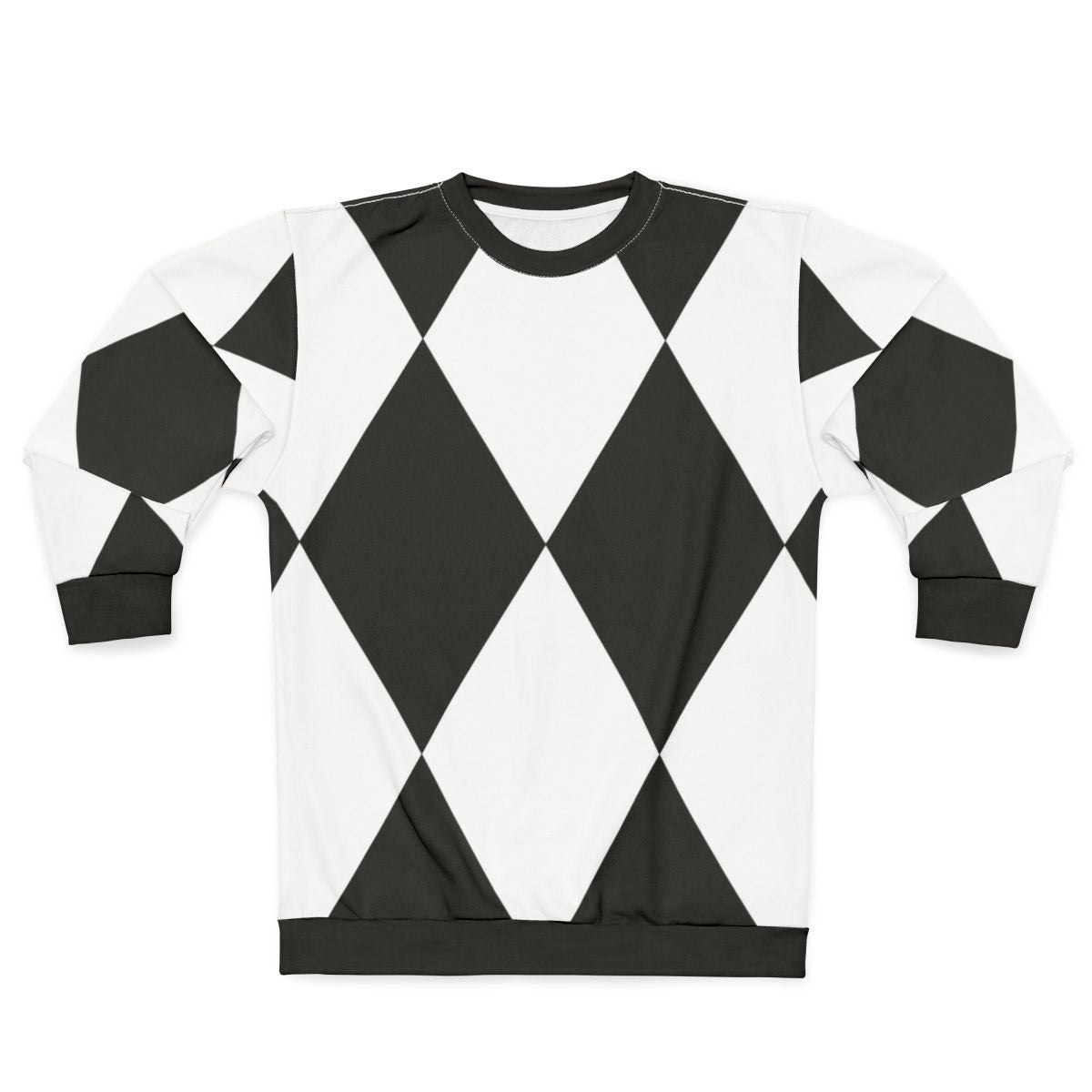 Harlequin black and white graphic pattern sweatshirt