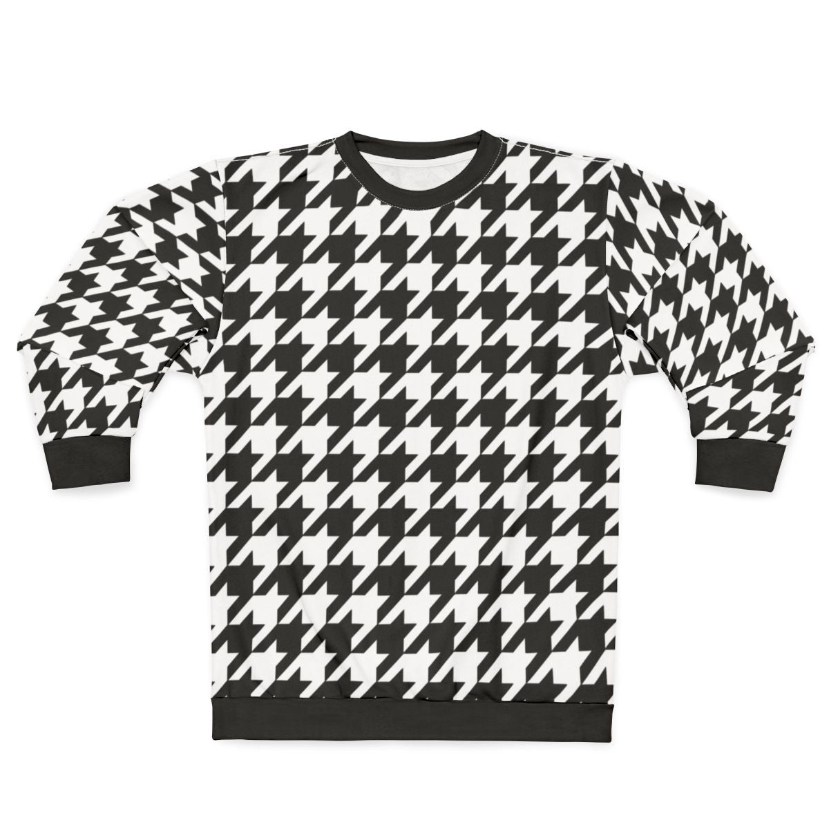 Black and White Houndstooth Pattern Sweatshirt