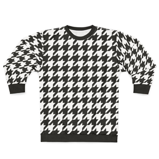 Black and White Houndstooth Pattern Sweatshirt