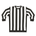 Black and white vertical striped sweatshirt