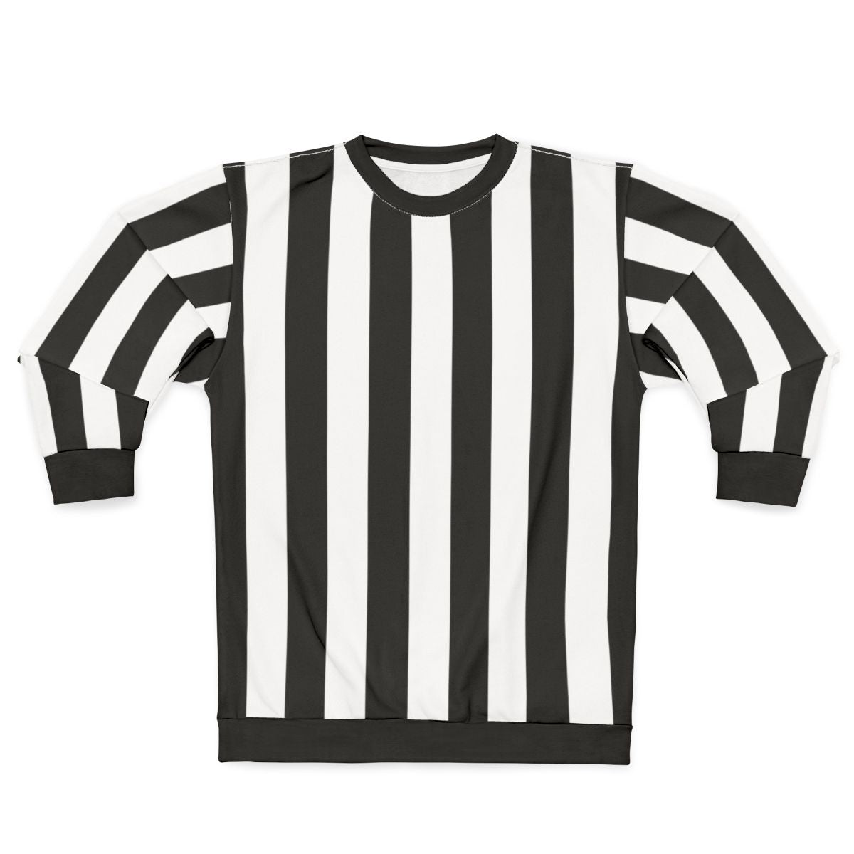 Black and white vertical striped sweatshirt