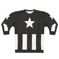 Black comic book sweatshirt for superhero cosplay
