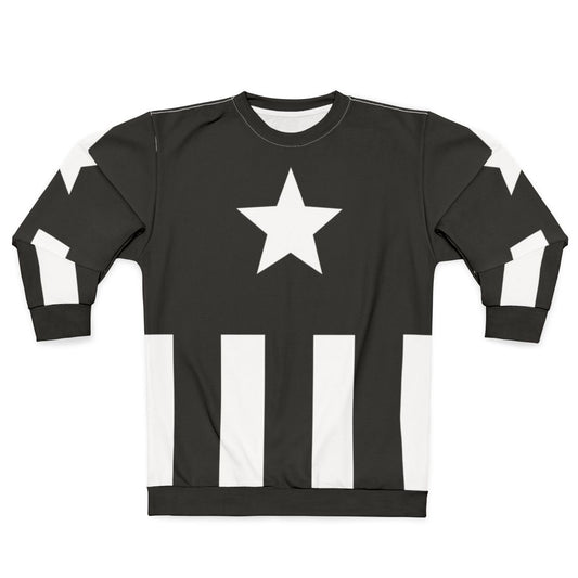 Black comic book sweatshirt for superhero cosplay