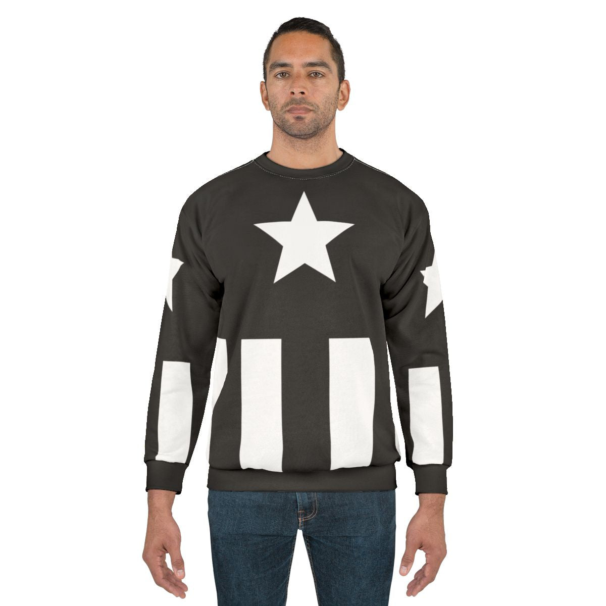 Black comic book sweatshirt for superhero cosplay