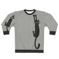 Black Cat Holding On Sweatshirt for Cat Lovers
