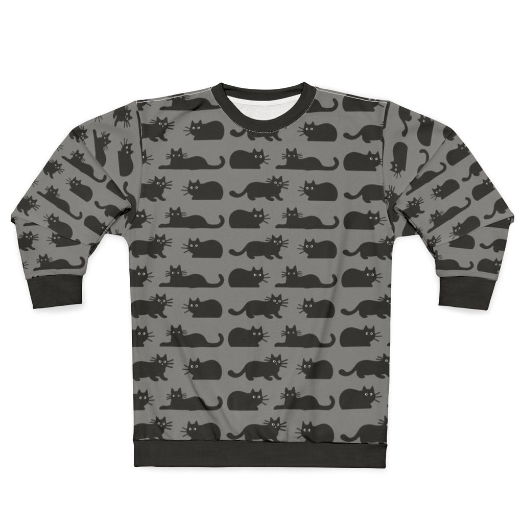 Black cat sweatshirt with spooky design