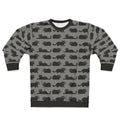 Black cat sweatshirt with spooky design