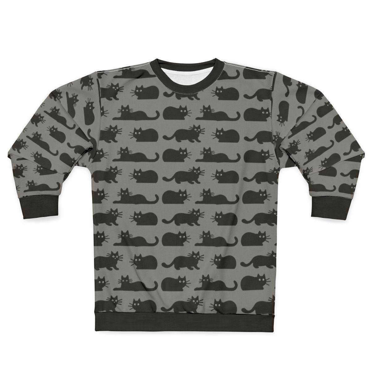 Black cat sweatshirt with spooky design
