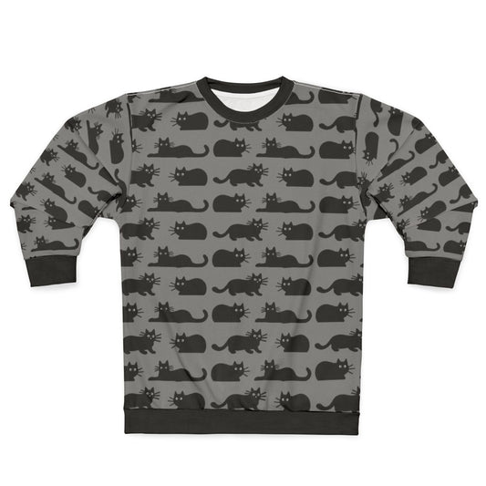 Black cat sweatshirt with spooky design