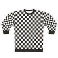Black and white checkered pattern sweatshirt