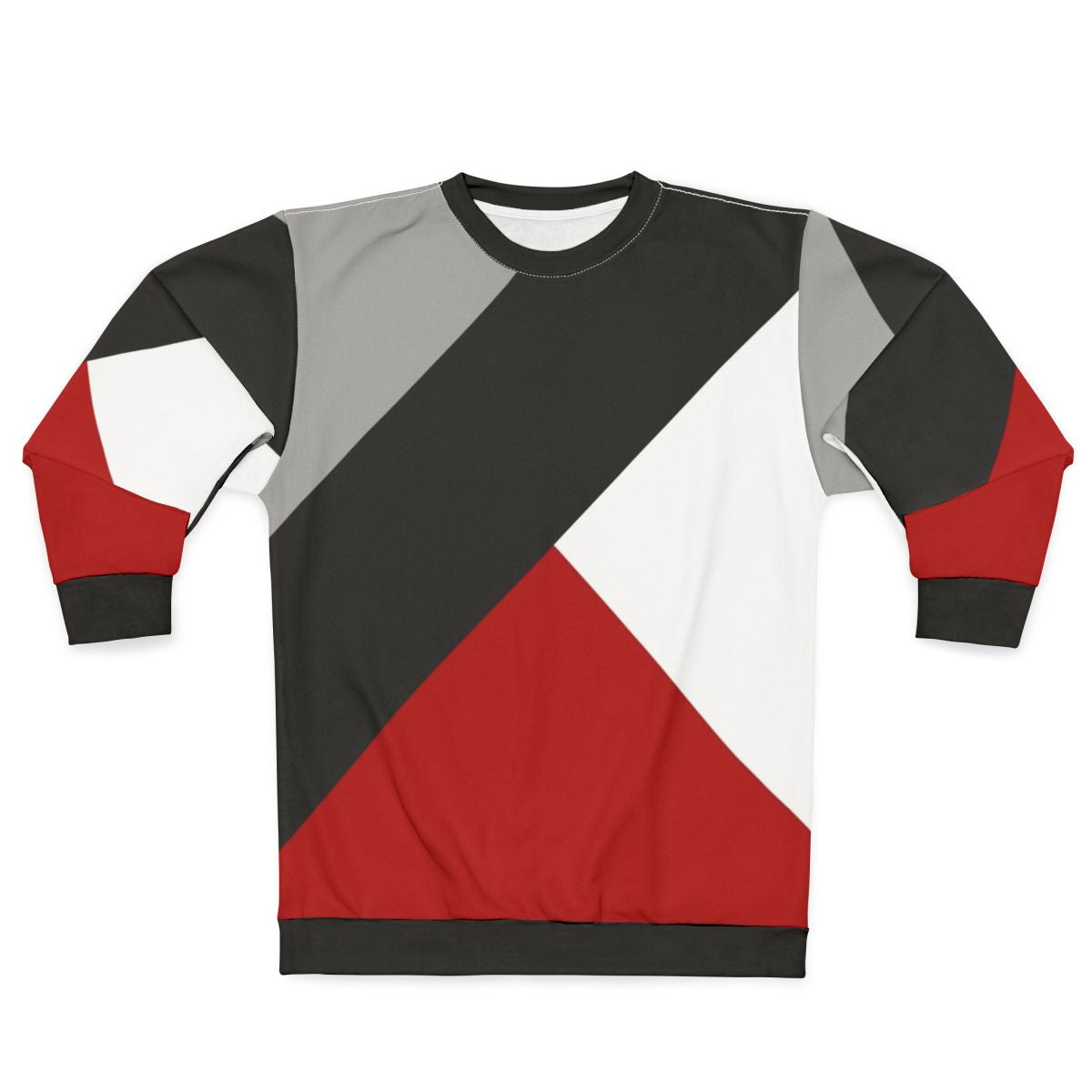 Black and white diagonal stripe with triangle pattern geometric sweatshirt