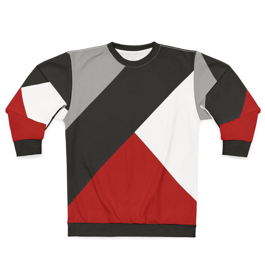 Black and white diagonal stripe with triangle pattern geometric sweatshirt