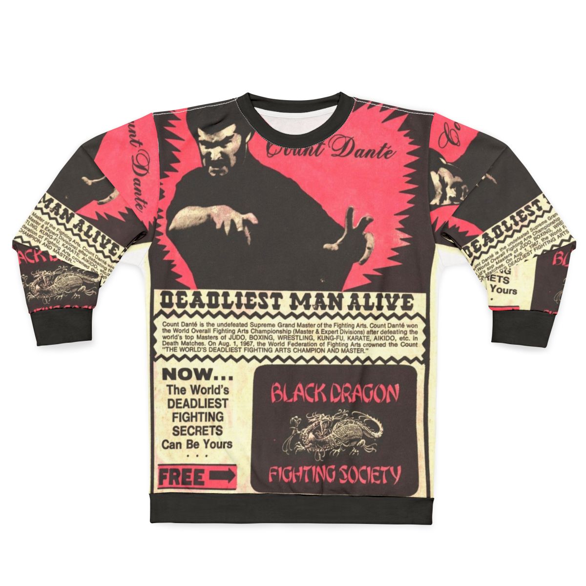 Retro Black Dragon Fighting Society Superhero Sweatshirt