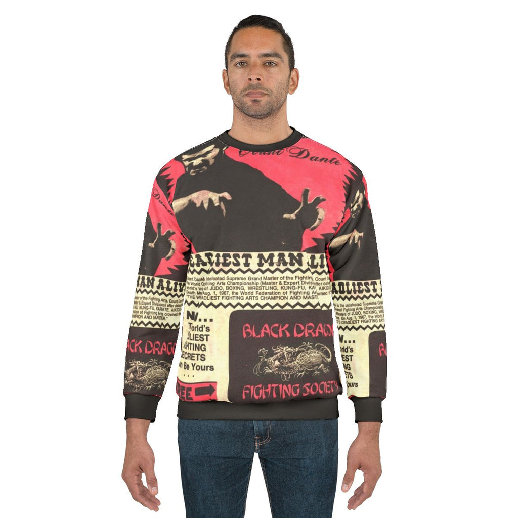 Retro Black Dragon Fighting Society Superhero Sweatshirt