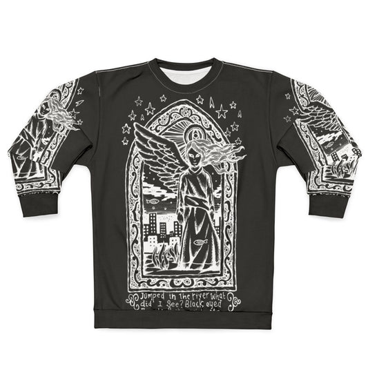 Inverted black eyed angels graphic sweatshirt