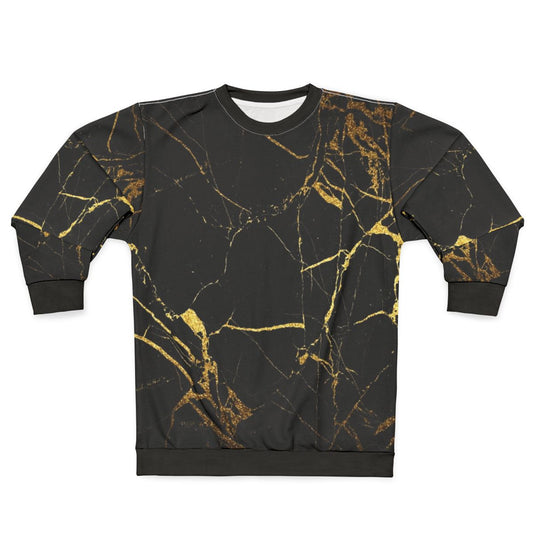 Stylish Black Gold Marble Sweatshirt