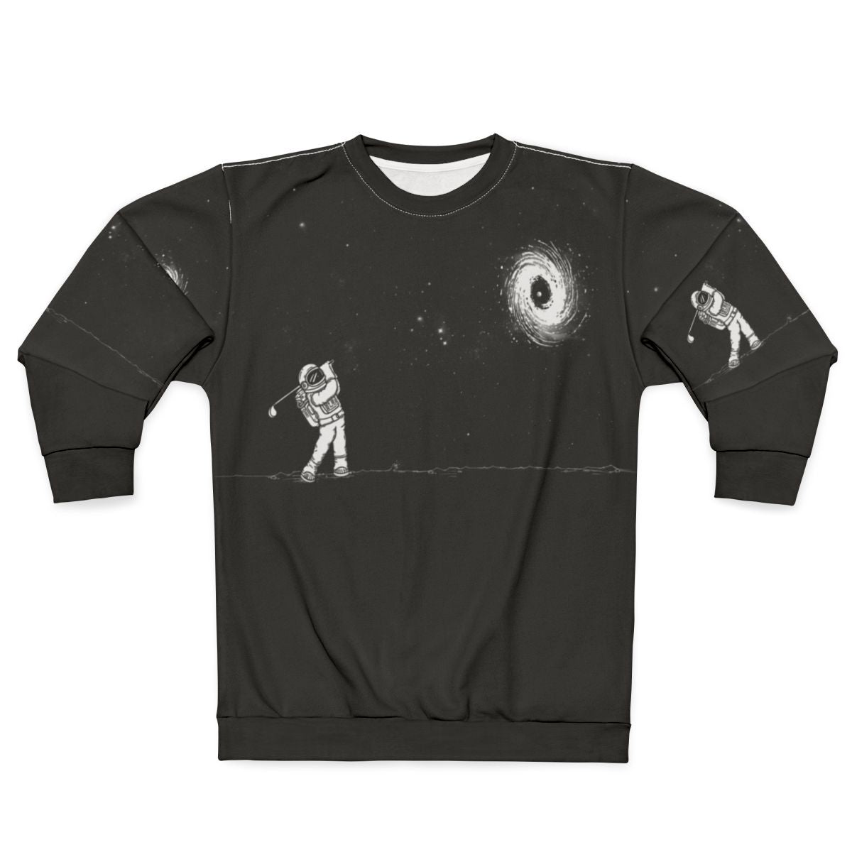 Black Hole in One Sweatshirt featuring space and golf design