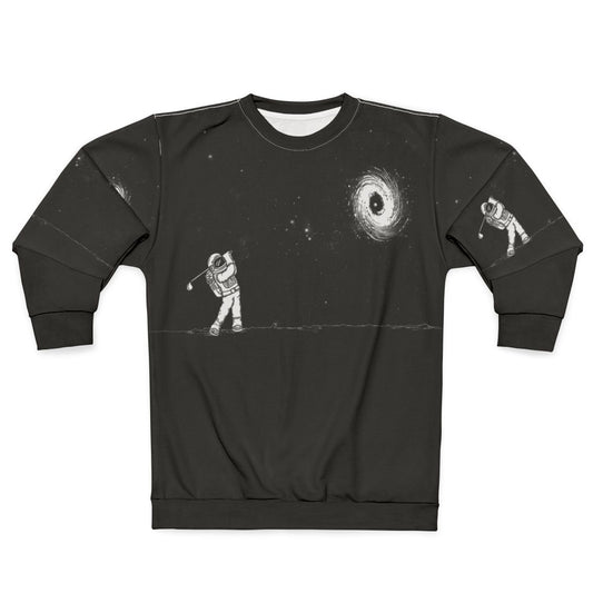 Black Hole in One Sweatshirt featuring space and golf design