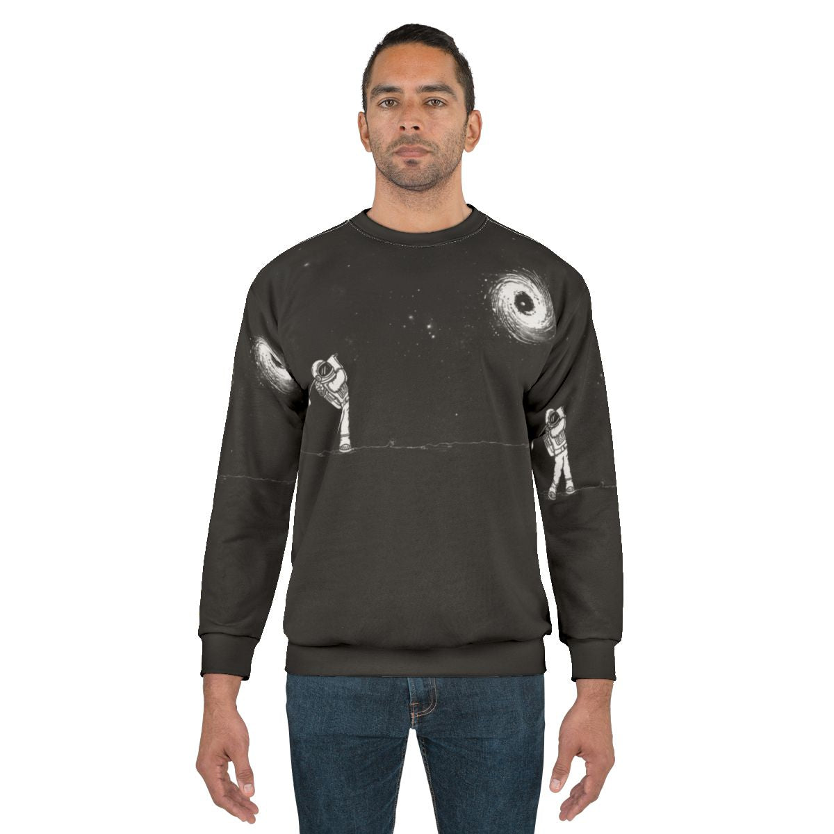 Black Hole in One Sweatshirt featuring space and golf design