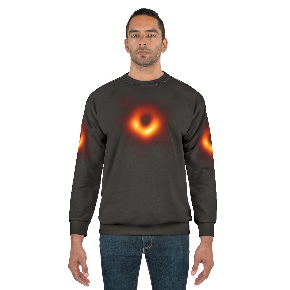 Black Hole Sweatshirt with Mesmerizing Space Art