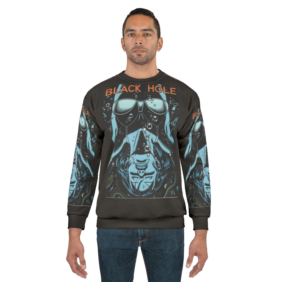 Black hole graphic design sweatshirt