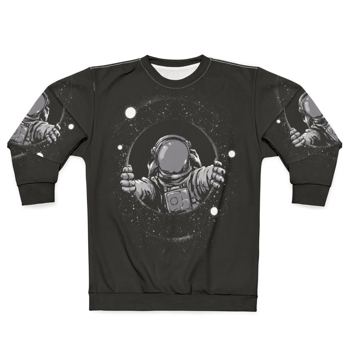 Black Hole Sweatshirt with Galaxy Pattern