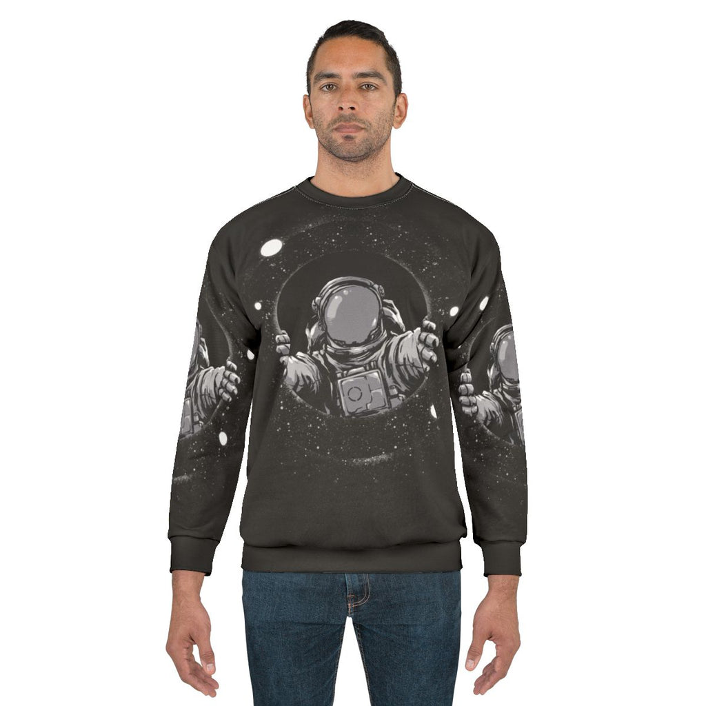 Black Hole Sweatshirt with Galaxy Pattern