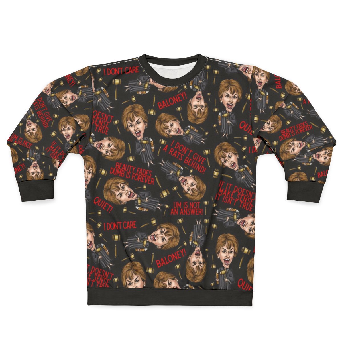Black judge judy print sweatshirt