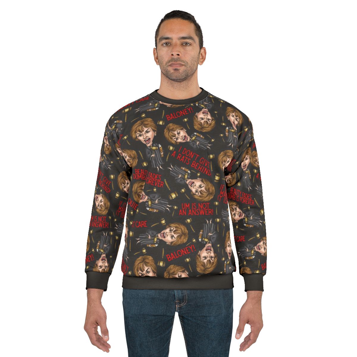 Black judge judy print sweatshirt
