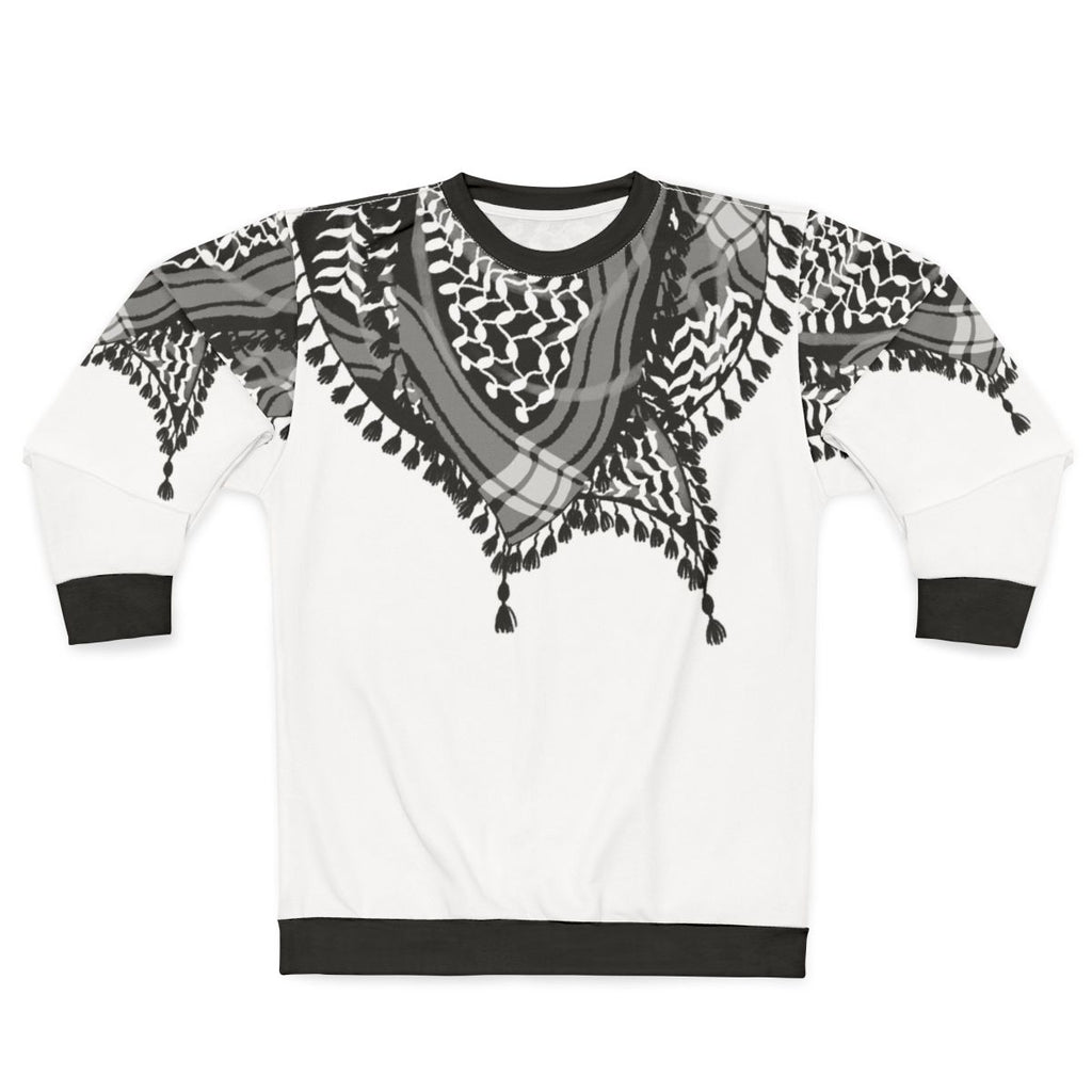 Black and white keffiyeh pattern sweatshirt