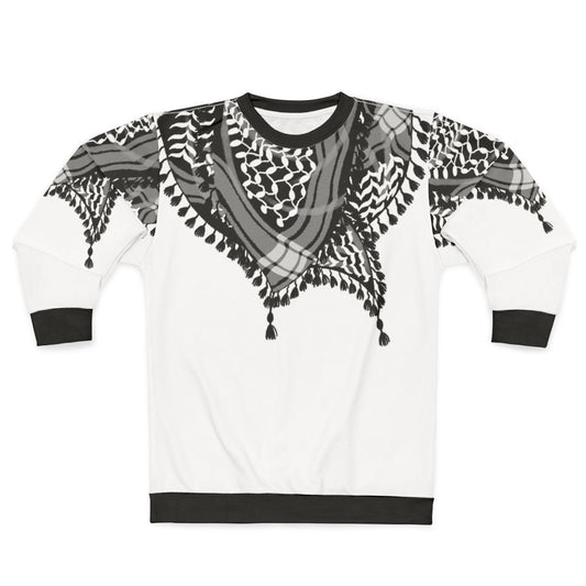 Black and white keffiyeh pattern sweatshirt