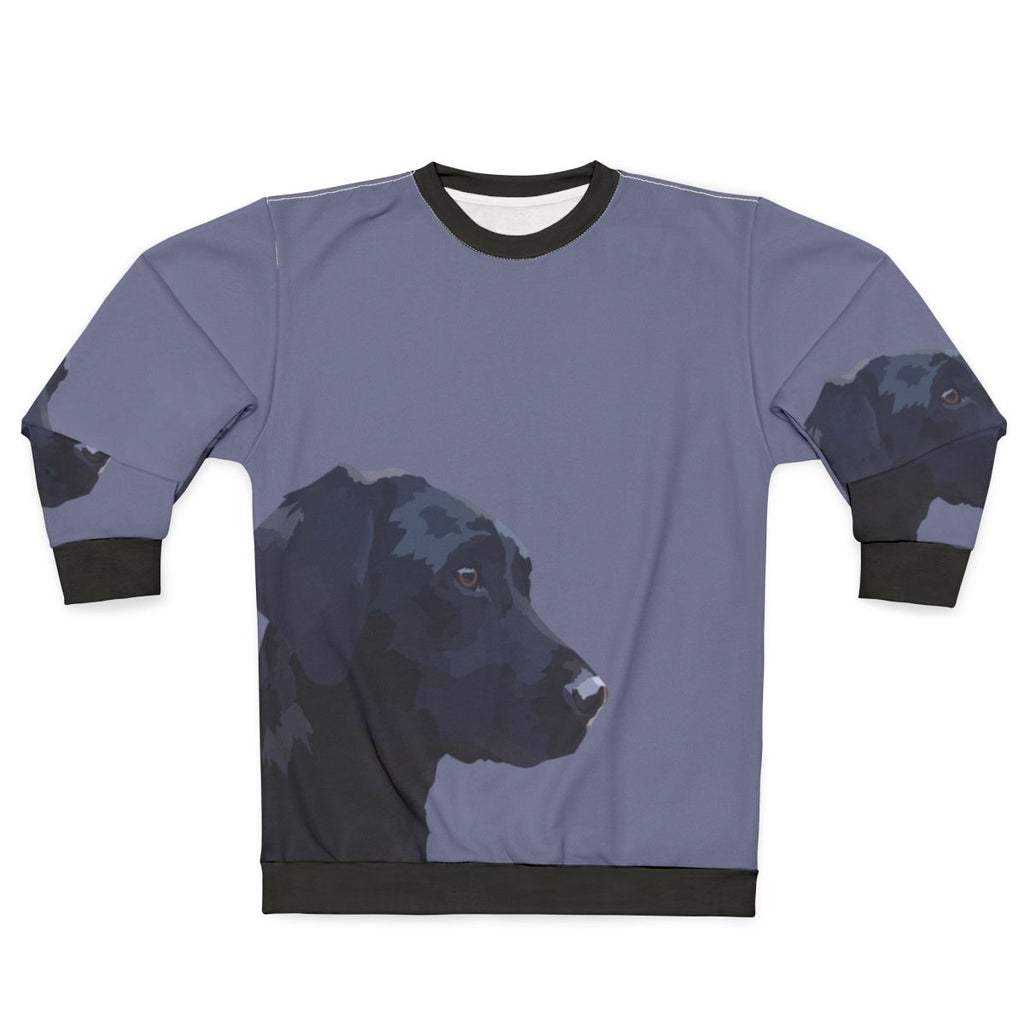 Black Labrador Wearing a Comfortable Sweatshirt